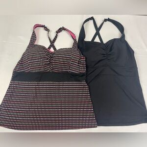 Lands End Lot of 2 size 12 swim tops. In great shape, same style. Built in cups.